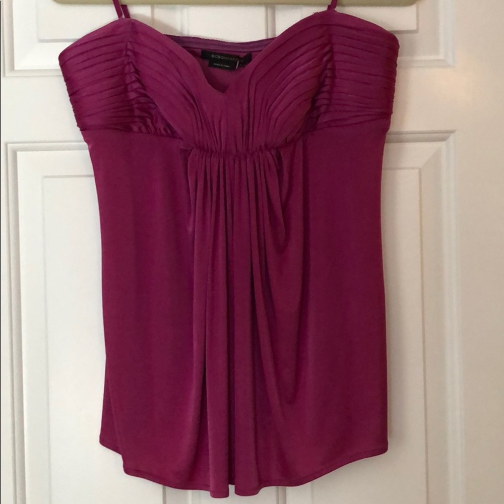 NWT BCBG Strapless Top with Ruched Detail